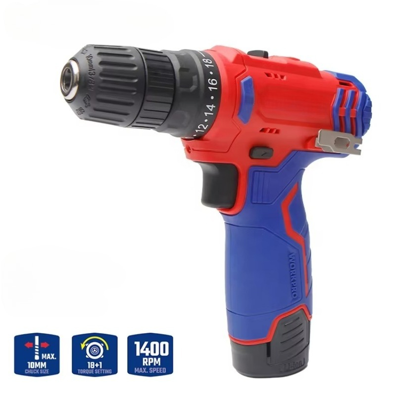 Power Tools Cordless - 12V 10mmコードレスドリル コードレス電動工具 リチウムイオンバッテリー付き 18+1段階トルク設定 コードレスドリル