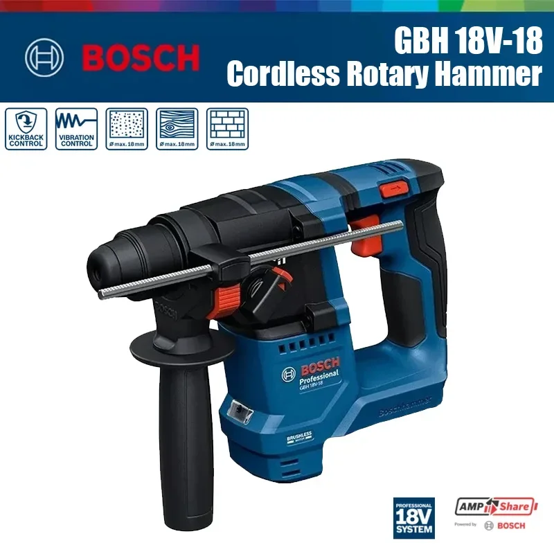 Power Tools Cordless - ボッシュ GBH 18V-18 コードレスロータリーハンマー 1.5J インパクトドリル