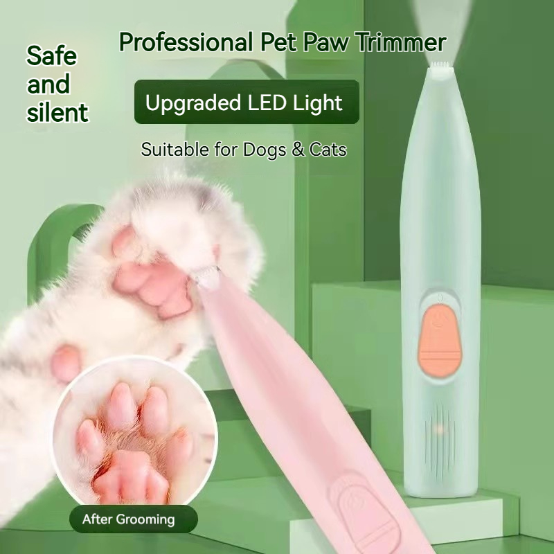 Power Tools Cat - 犬猫用足毛トリマー 低騒音電動ペット足毛シェーバー ポータブルペット爪グルーミングクリッパー 足毛剃りグルーマーツール