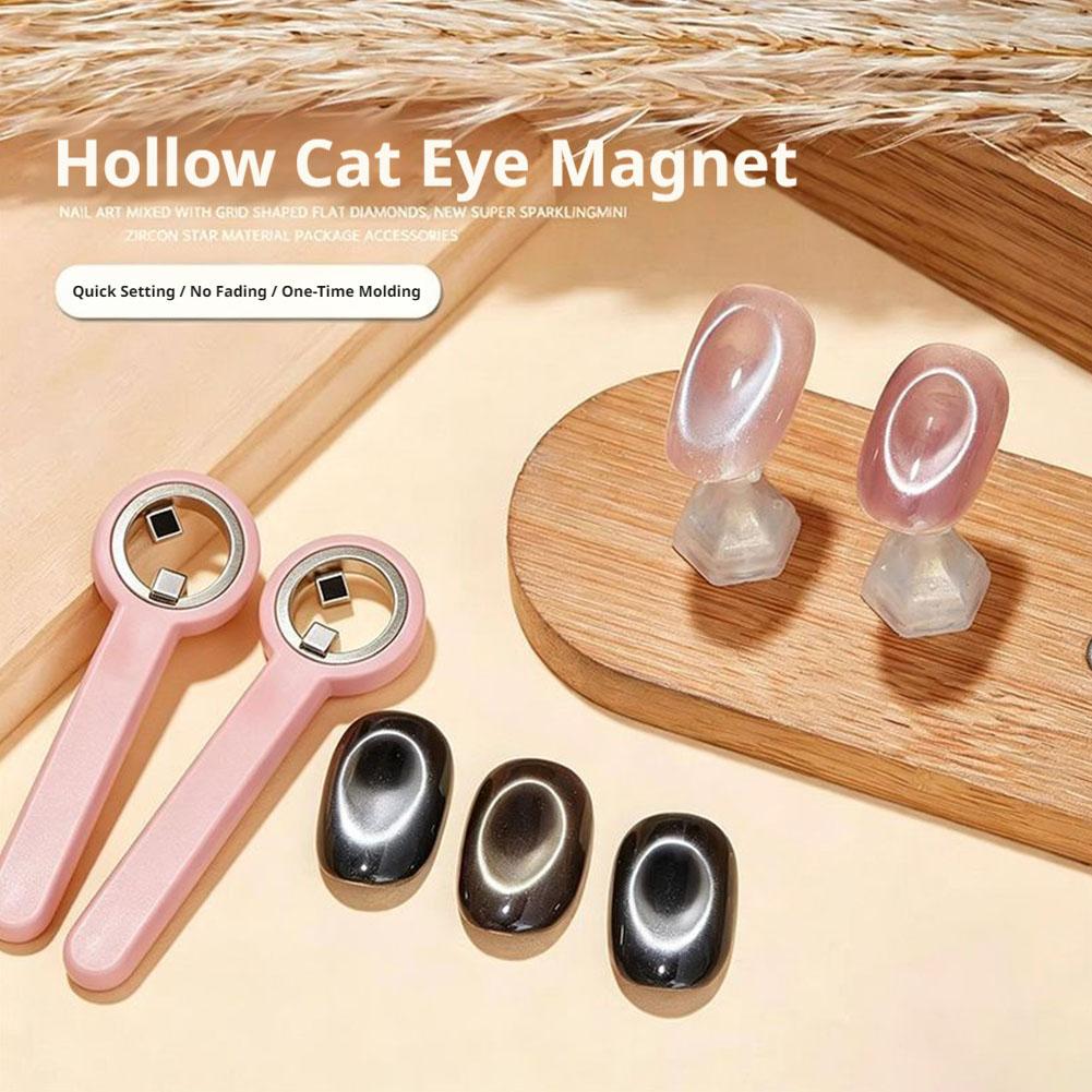 Power Tools Cat - 円形の猫目型ハンドルタイプのネイルアートツール、強力な磁気リングデザインと人間工学に基づいたハンドルで中空円形ネイルアートが可能