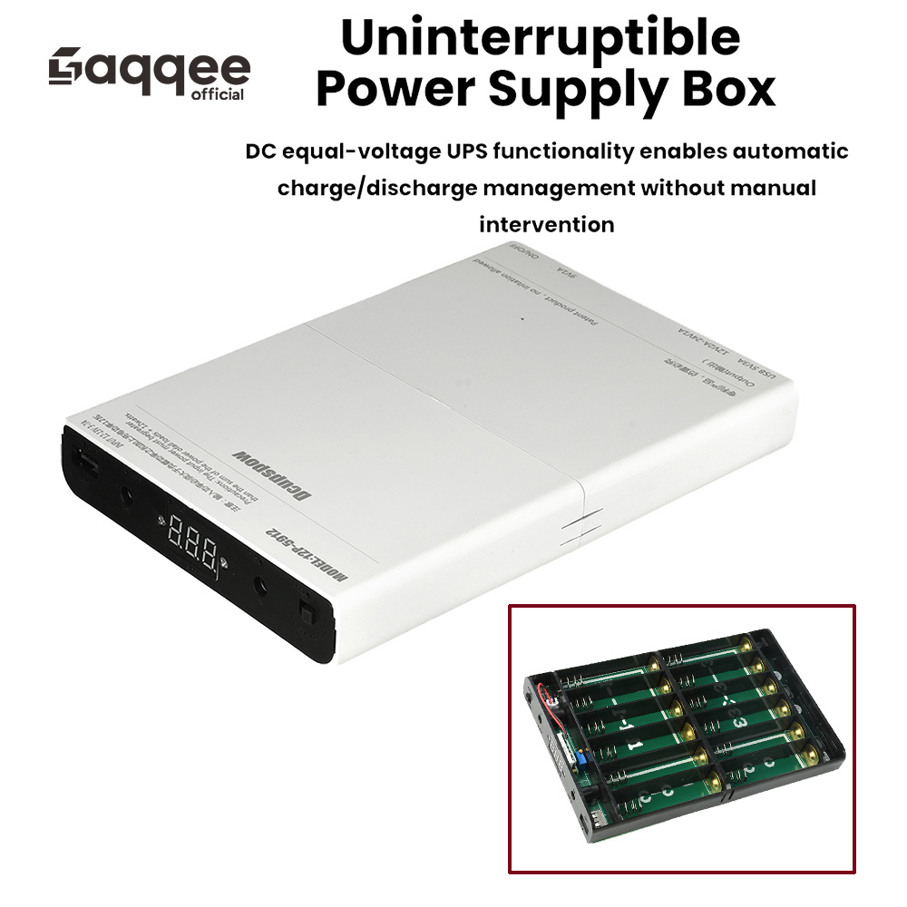 Power Tools Storage - DC 5V9V12V UPS 出力無停電電源装置 12x18650 パワーバンクボックス携帯電話用電源収納ケース光モデムルーター