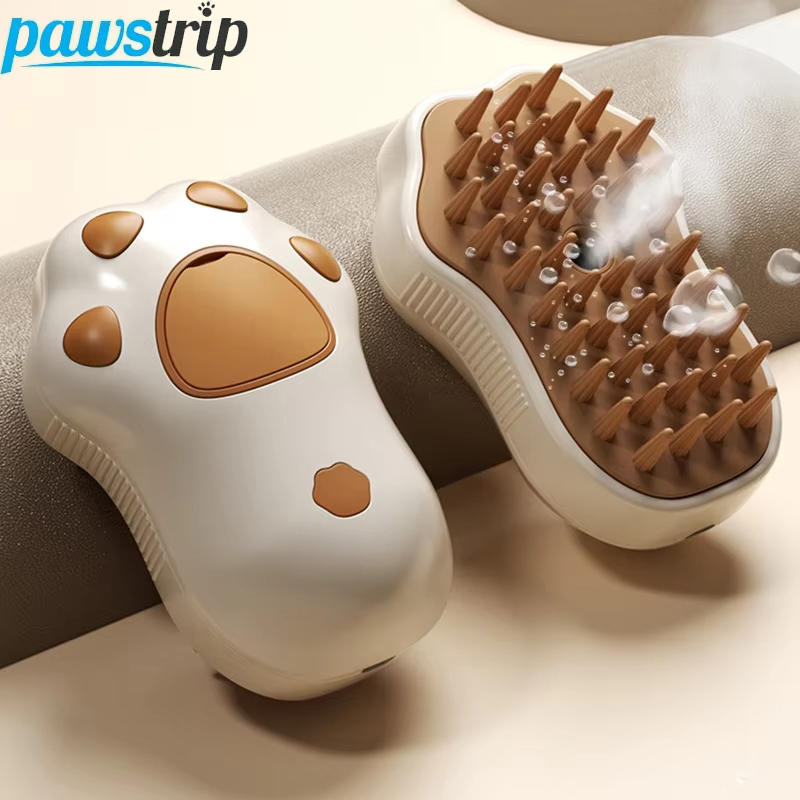 Power Tools Cat - 3 in 1 蒸しペット犬ブラシ猫スチームブラシ電気スプレー猫毛ブラシコームマッサージペットグルーミングツール抜け毛用品