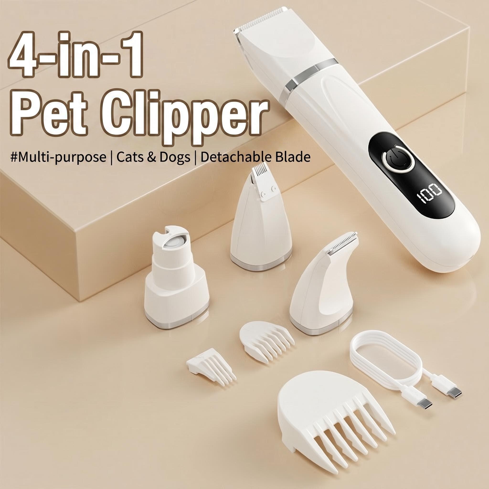 Power Tools Cat - 電動ペットバリカン 4-in-1 プッシュ式バリカン 猫足剃りカミソリ 犬グルーミングツール ペットショップ専用