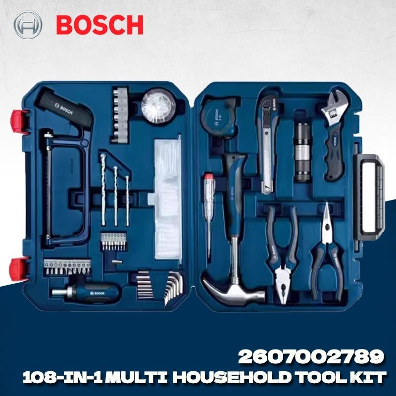 Power Tools Set - ボッシュ 2607002789 家庭用多機能ハードウェアツールボックス 108点セット ボッシュハンドツールセット 電動工具アクセサリー