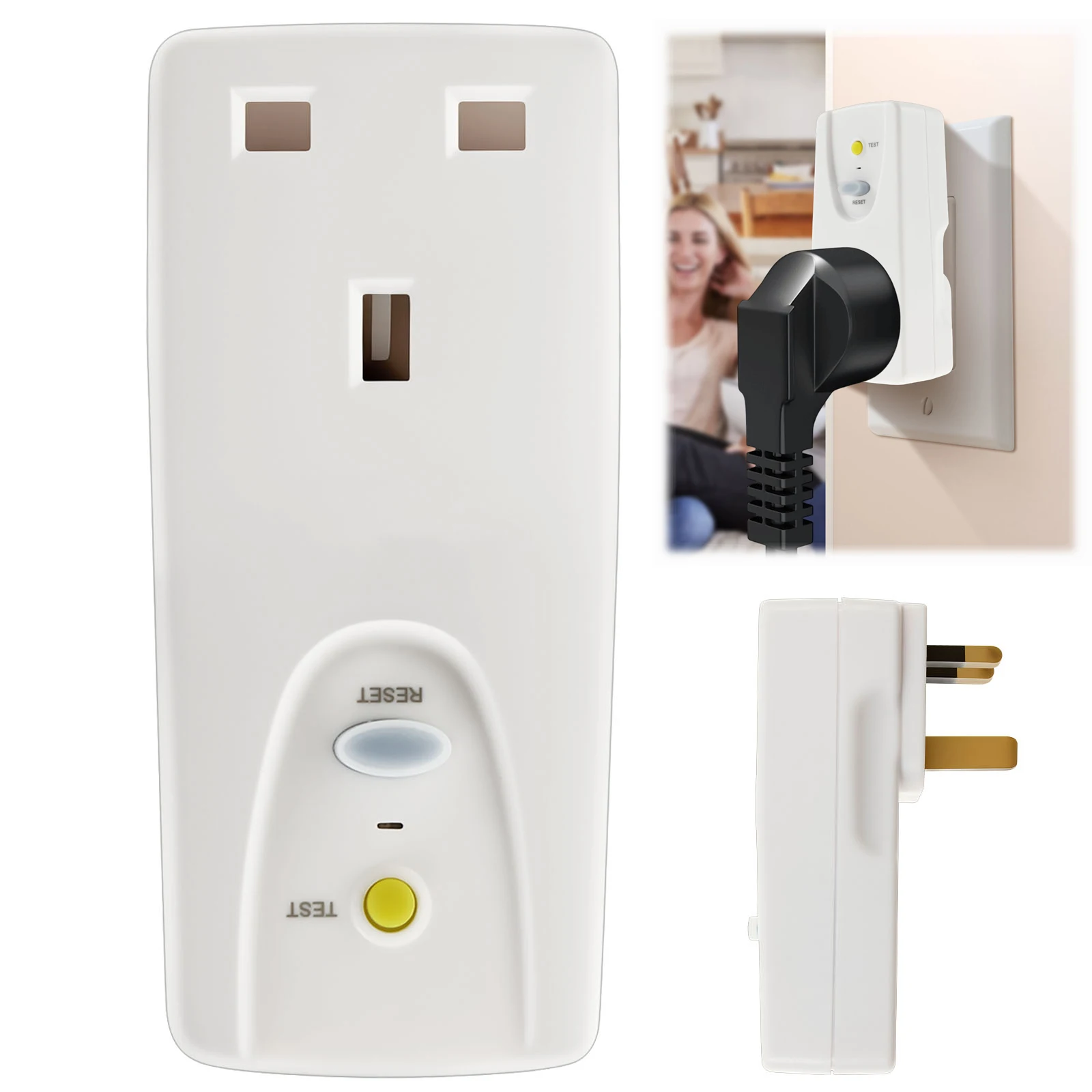 Power Tools Uk - RCD プラグ安全 RCD アダプター英国漏電保護ポータブル家庭用サーキットブレーカー 13A 家庭用電化製品および電動工具用