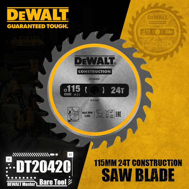 Power Tools In Construction - DEWALT DT20420 建設サーキュラーソーブレードコードレスフレーミング 115 ミリメートル 24T