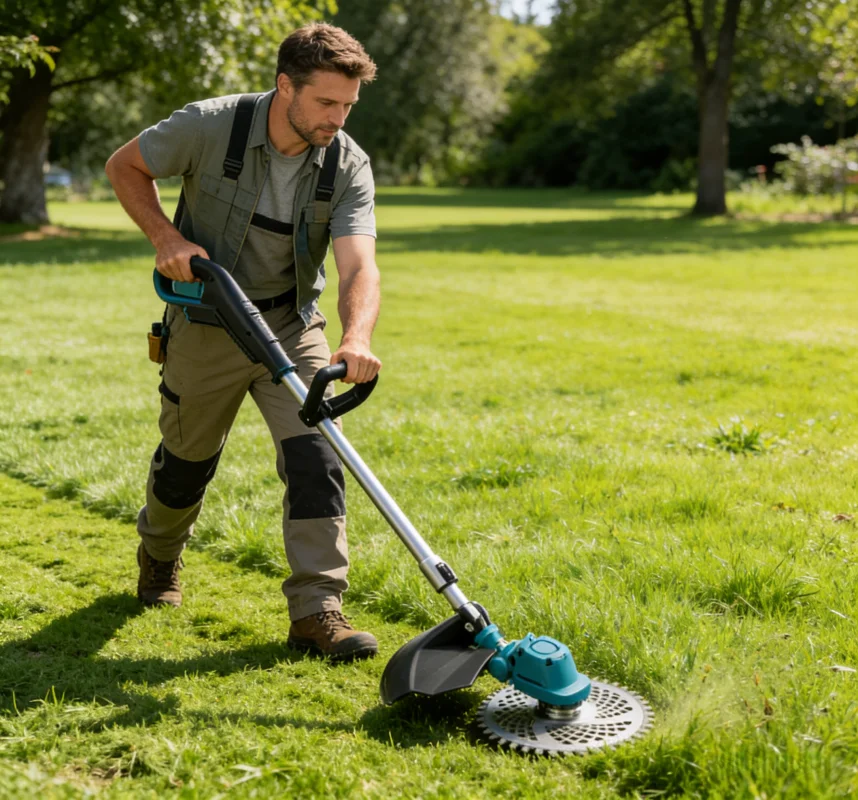 Power Tools Cordless - 21V、10インチ、コードレス、ブラシレス式芝刈り機。リチウムバッテリー搭載、高出力で草や低木を刈るのに最適なガーデニングツール。