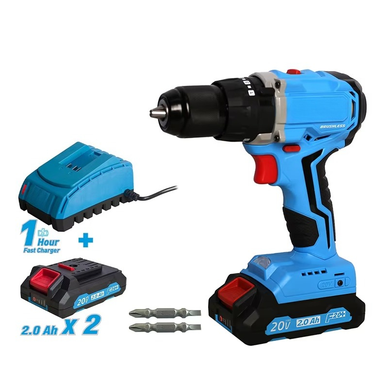 Power Tools Set - 20Vコードレスブラシレスドリルパワーツールセット、リチウムイオンインパクトドリルドライバー、バッテリーキット付きコンボ