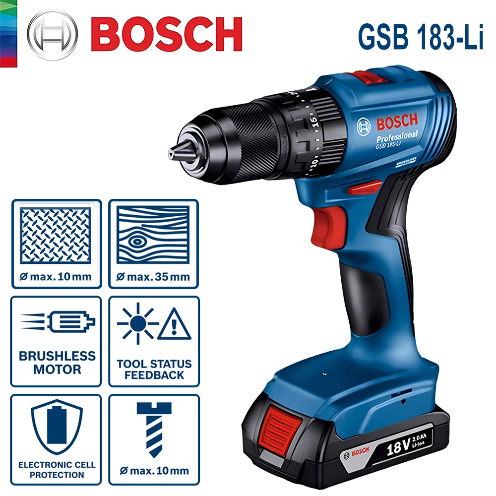 Power Tools Use - ボッシュ GSB 183-LI 電動ドリルドライバー コードレス ブラシレス