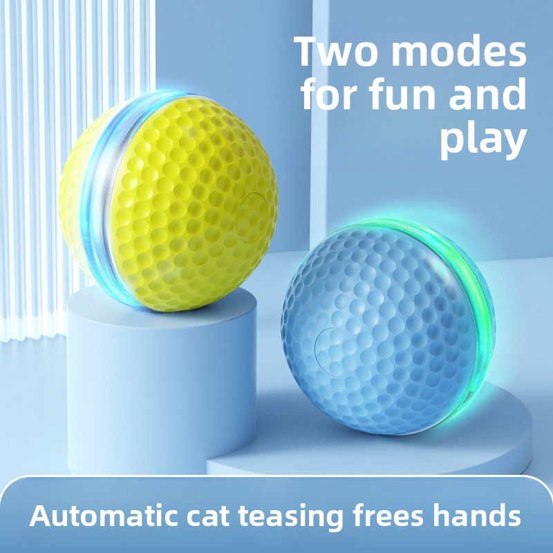 Power Tools Cat - 壊れないハニカムラバー電動犬用ボール、自動ジャンプ回転式インタラクティブ噛みつき防止おもちゃ