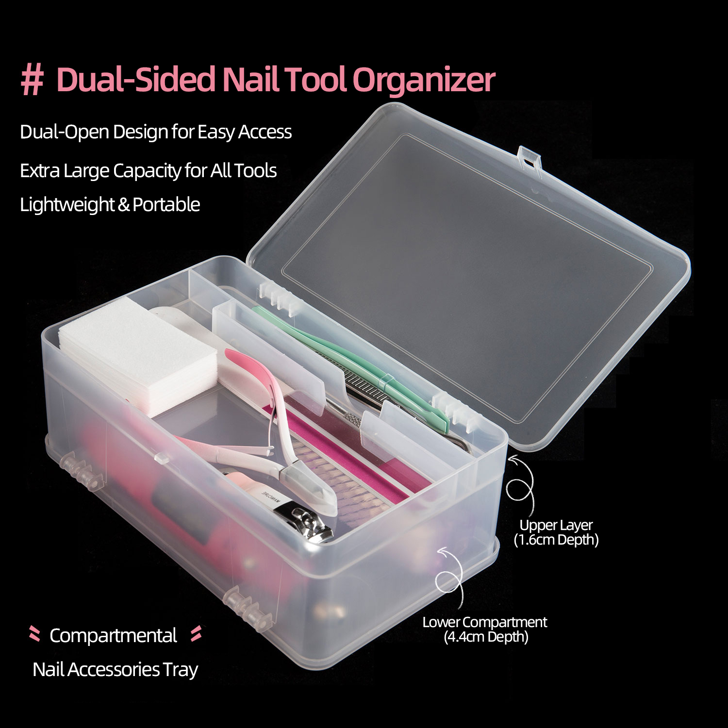 ネイルツール、ジェルポリッシュ、空のネイルアートオーガナイザ - Power Tools Storage のレビューと価格