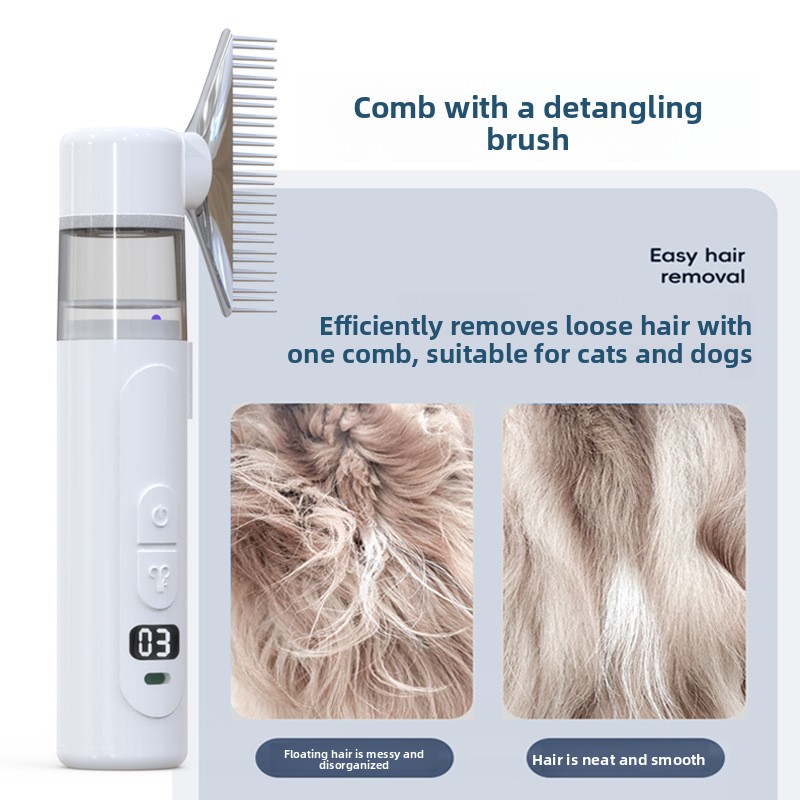 2 in 1 電動ペットノミ取りコーム ヘアデタングラー 吸 - Power Tools Cat のレビューと価格