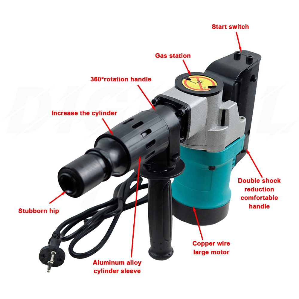 1200Wヘビーデューティー電動ハンマードリル、高出力コンク - Power Tools In Construction のレビューと価格
