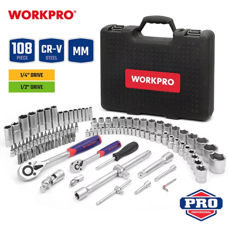 108ピース プロ仕様 自動車修理工具セット CRV鋼製レン - Power Tools Set のレビューと価格