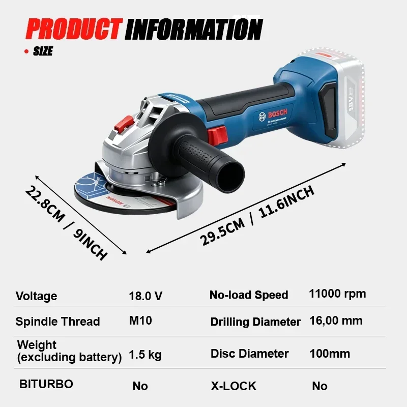 ボッシュ GWS 18V-8 コードレスアングルグラインダー - Power Tools Cordless のレビューと価格