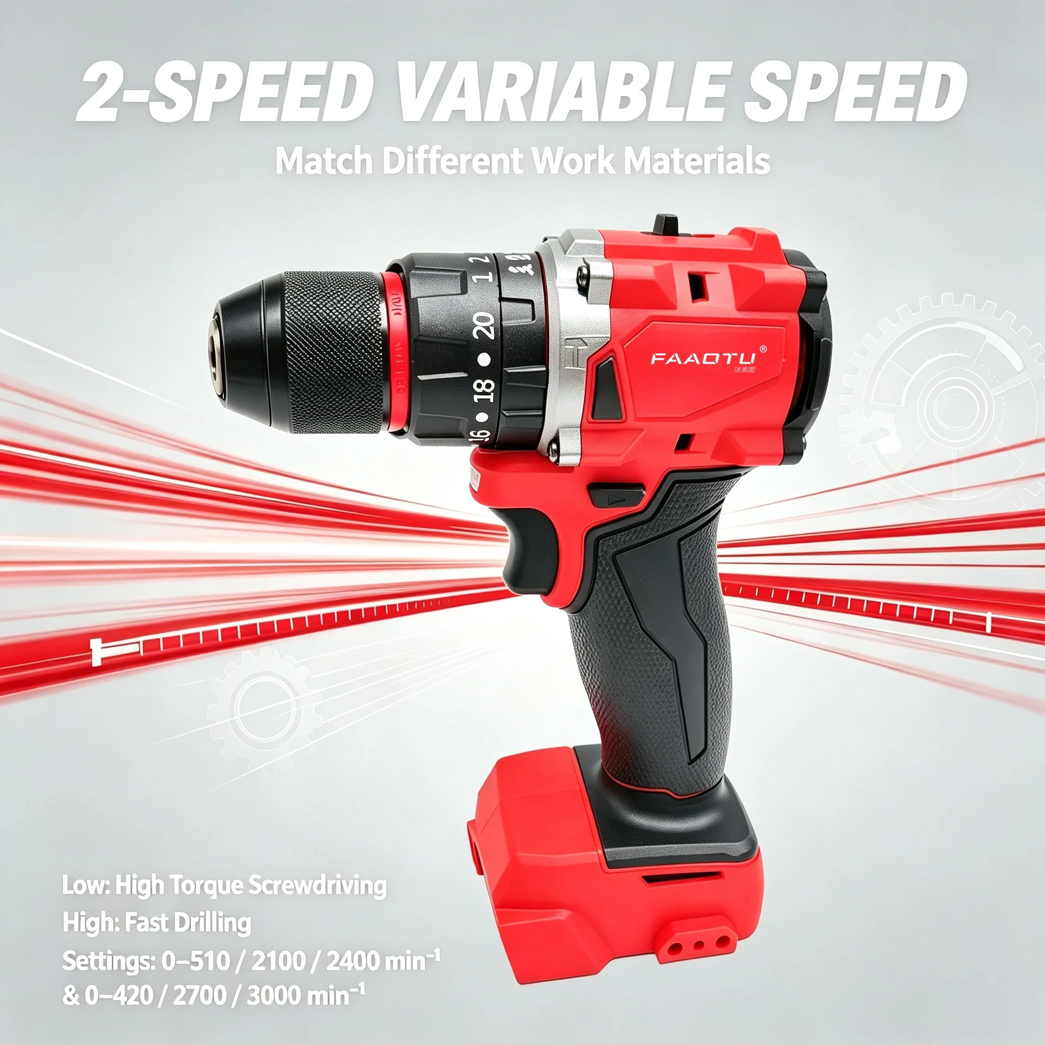 FAAOTU 18V ブラシレスコードレスインパクトドリル、 - Power Tools Set のレビューと価格