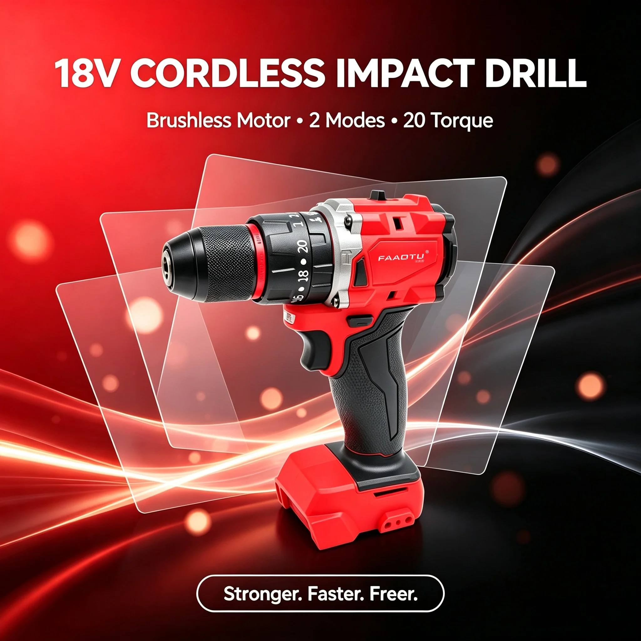 FAAOTU 18V ブラシレスコードレスインパクトドリル、 - Power Tools Set のレビューと価格
